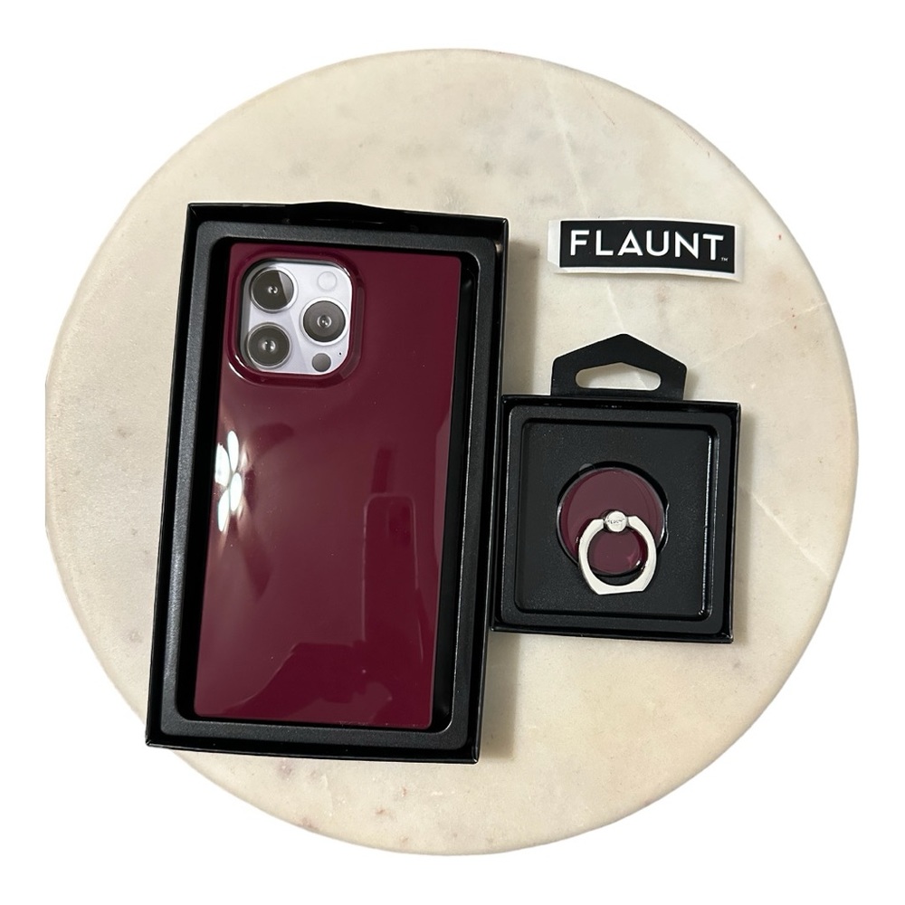 iPhone 14 Pro Max Flaunt Burgundy Case w/ Phone Ring